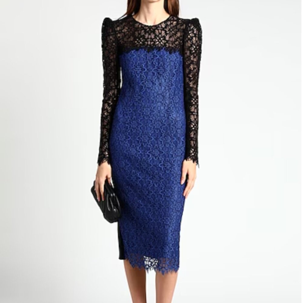 NWT Pinko lace colorblock midi dress